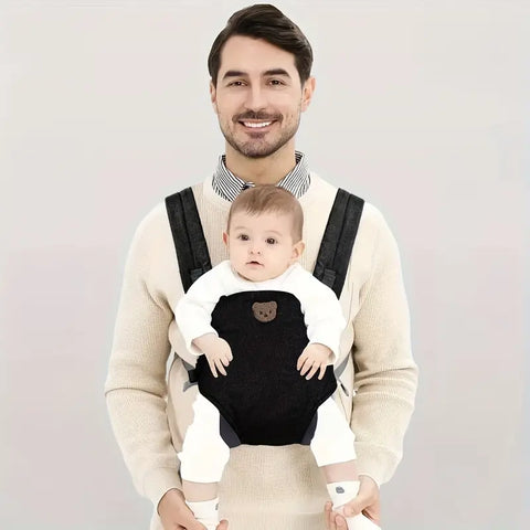 Ergonomic Baby Carrier Wrap – Adjustable X-Shape Shoulder Straps, Non-Slip Comfort, Anti-Pinch Thigh Design, Button Closure – Perfect for Travel & Daily Use