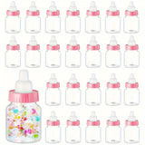 Set of 24 Pink Mini Milk Bottles for Baby Shower Party Favors, Gift Bags, and Gift Boxes for Boys & Girls