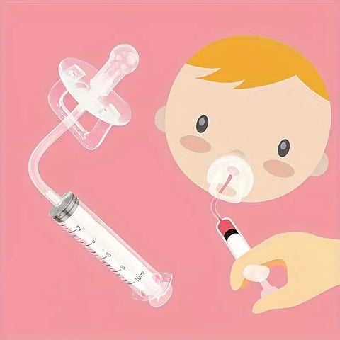 1pc Silicone Syringe Pacifier Feeder, Food Fruit Milk Juice Medicine Feeder