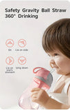 350ML Cartoon Straw Bottle – Adorable Sippy Cup with Handles, Perfect for Kids' Outdoor Adventures & Drinking Training!