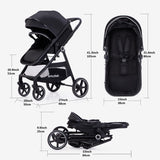 Luxury 2-in-1 Baby Stroller: Premium Comfort, Safe & Stylish