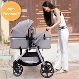 Luxury 2-in-1 Baby Stroller: Premium Comfort, Safe & Stylish