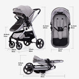 Luxury 2-in-1 Baby Stroller: Premium Comfort, Safe & Stylish