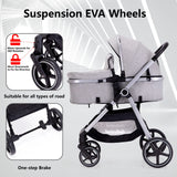 Luxury 2-in-1 Baby Stroller: Premium Comfort, Safe & Stylish