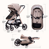 Luxury 2-in-1 Baby Stroller: Premium Comfort, Safe & Stylish