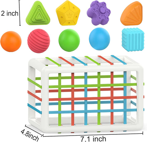 Montessori Learning Cube: Shape Sorter, Sensory Toy for 1 Year Olds