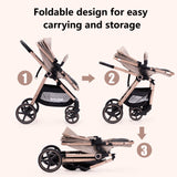 Luxury 2-in-1 Baby Stroller: Premium Comfort, Safe & Stylish