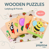 MAGIFIRE Wooden Animal Puzzles for Toddlers – Educational Montessori Toys for Boys & Girls Ages 1-3, Eco-Friendly STEM Learning Gift, Travel-Friendly Jigsaw Set