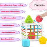 Montessori Learning Cube: Shape Sorter, Sensory Toy for 1 Year Olds