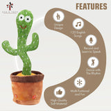 Ava's Toys Dancing Cactus Toy – Talking Cactus Toy for Boys and Girls – Singing Cactus Toy Repeat What You Say – Singing, Dancing, Voice Recording Plush Learning Toys