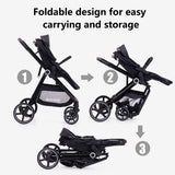 Luxury 2-in-1 Baby Stroller: Premium Comfort, Safe & Stylish