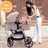 Luxury 2-in-1 Baby Stroller: Premium Comfort, Safe & Stylish