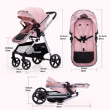 Luxury 2-in-1 Baby Stroller: Premium Comfort, Safe & Stylish