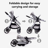 Luxury 2-in-1 Baby Stroller: Premium Comfort, Safe & Stylish