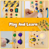 Hoarosall Montessori Busy Board for Toddlers – Wooden Sensory Toy with LED Light Switches, Perfect Travel Toy for Babies & Kids Ages 1+