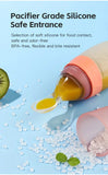 100ml/3oz Liquid Silicone Feeder Bottle with Dispensing Spoon for Rice Paste and Squeeze Feeding