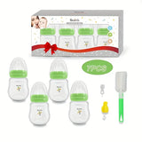 Stylish 7-Piece Bimirth Green Feeding Set – Wide-Mouth 180ml Bottles, Perfect Gift for Youngsters