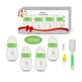 Stylish 7-Piece Bimirth Green Feeding Set – Wide-Mouth 180ml Bottles, Perfect Gift for Youngsters