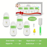 Stylish 7-Piece Bimirth Green Feeding Set – Wide-Mouth 180ml Bottles, Perfect Gift for Youngsters